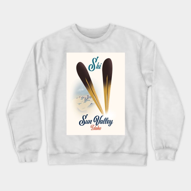 Sun Valley Idaho ski poster Crewneck Sweatshirt by nickemporium1